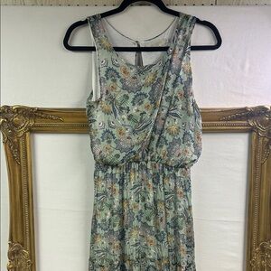 Elegant Silk-blend Floral Maxi Dress M